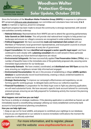 WWPG Solar Update leaflet, October 2026